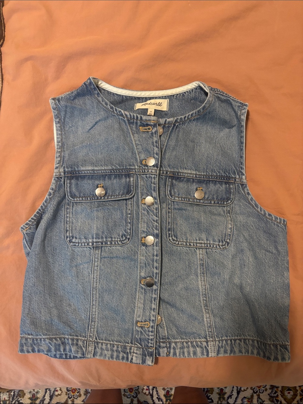 Madewell Thin Cropped  Denim Vest/Top